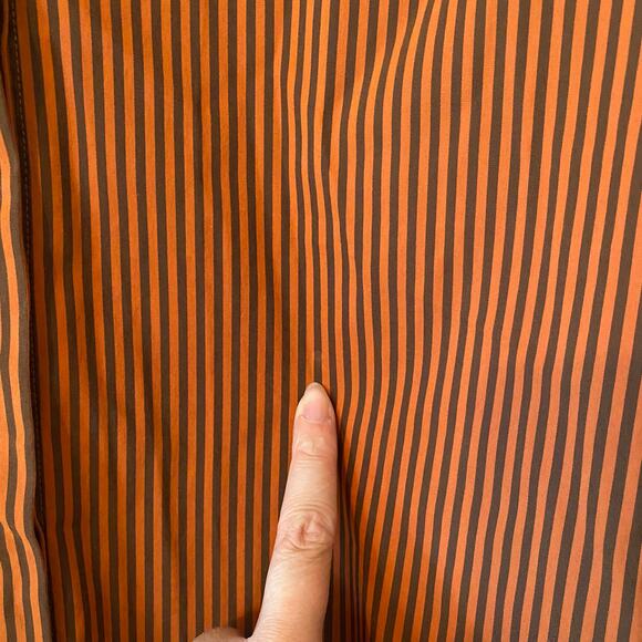 Lafayette 148 Orange Brown Pinstripe Button Down Shirt Cotton Preppy size Small - Picture 12 of 12